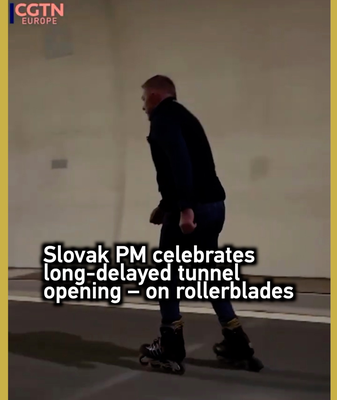 Slovak_PM_Rollerblades_Through_Newly_Opened_Tunnel_After_30_Year_Wait video poster
