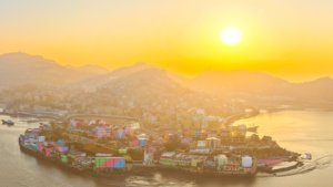 Coastal_Charm__Xiaoruo_Village_Awakens_in_Morning_Splendor