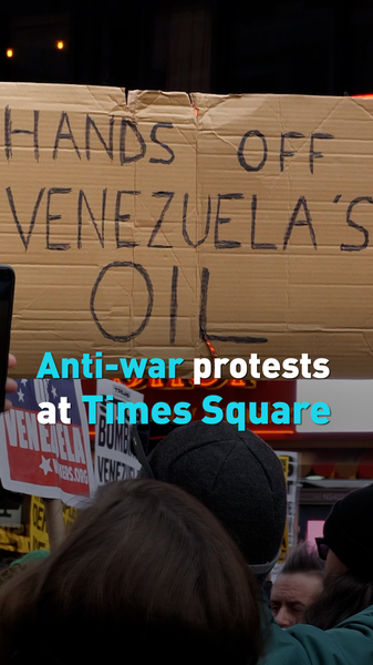 Times_Square_Rally_Condemns_U_S__Military_Action_in_Venezuela video poster