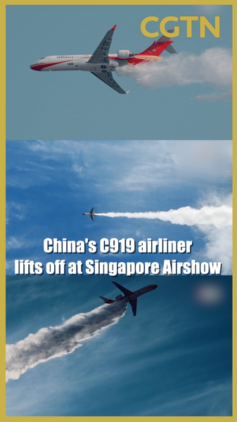 China’s C919 Airliner Debuts at Singapore Airshow, Eyes Global Market video poster