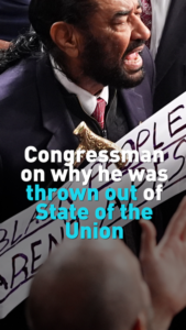 US_Lawmaker_Removed_from_State_of_the_Union_Over_Racial_Equality_Sign video poster