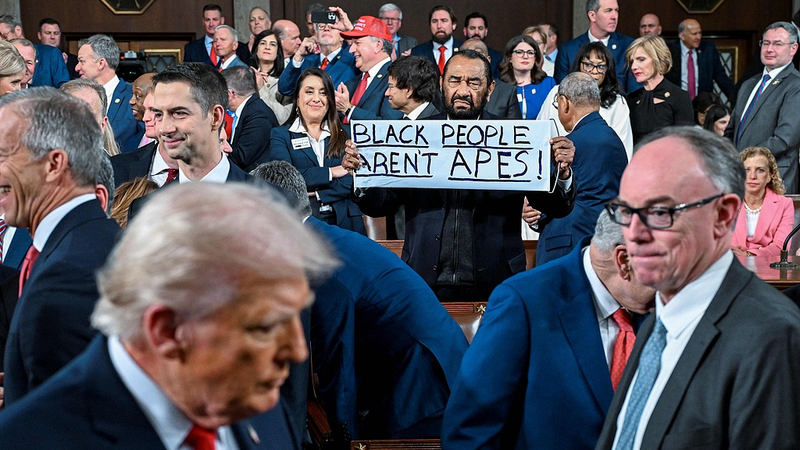 U_S__Lawmaker_Ejected_During_Trump_s_2026_Address_Over_Protest_Sign