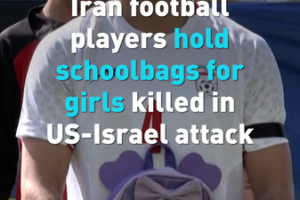Iran_Football_Team_Honors_Girls_Killed_in_U_S__Israel_Attack_With_Schoolbag_Tribute video poster
