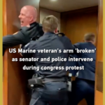 US_Marine_Veteran_Injured_in_Capitol_Protest_Amid_Senate_Hearing_Disruption video poster