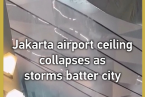 Jakarta_Airport_Ceiling_Collapses_Amid_Severe_Storms__No_Major_Injuries_Reported video poster